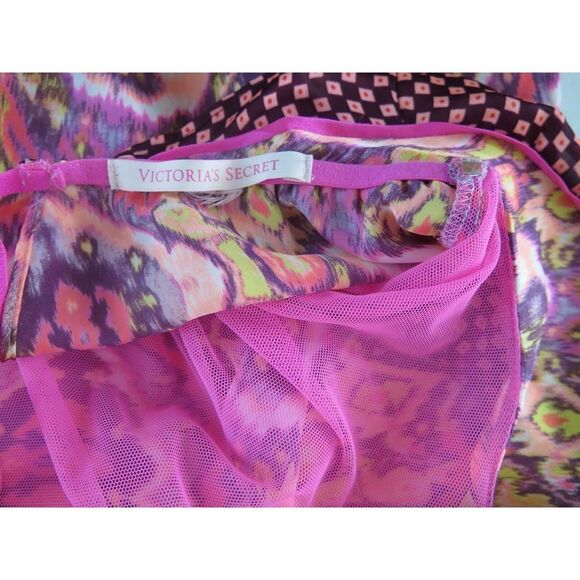 Victoria's Secret Women's Sz M/L Pink Multi Babydoll Racerback Tank Nightie - Picture 8 of 10